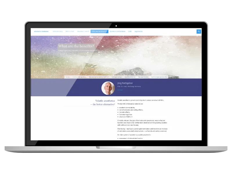 Produktunhabhängiges Informationsportal zum Thema Inhalative Sedierung